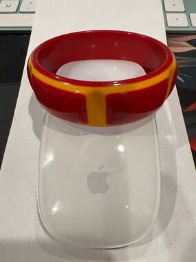 18 Red and Yellow Resin Bangle Bracelet 6"